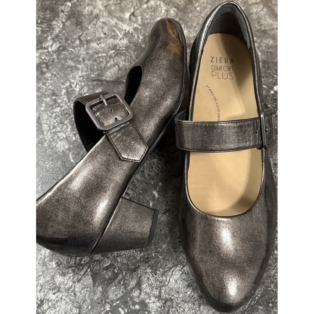Ziera VALLEY Womens Mary Jane‎ Comfort Plus Heels Patent Leather Bronze 39.5FF